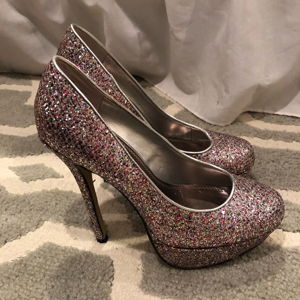 Bakers Multi-Color Sparkle Platform Pump Size 7 - image 3